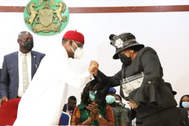 Okowa Swears In Diai as Chief Judge, Elumeze President Customary Court of Appeal … Wants regular training for judiciary workers