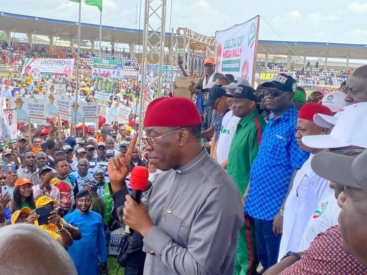 2023: Osun Victory Signposts PDP’s Rescue Mission Determination, Says Okowa As Delta PDP Holds Mega Rally 