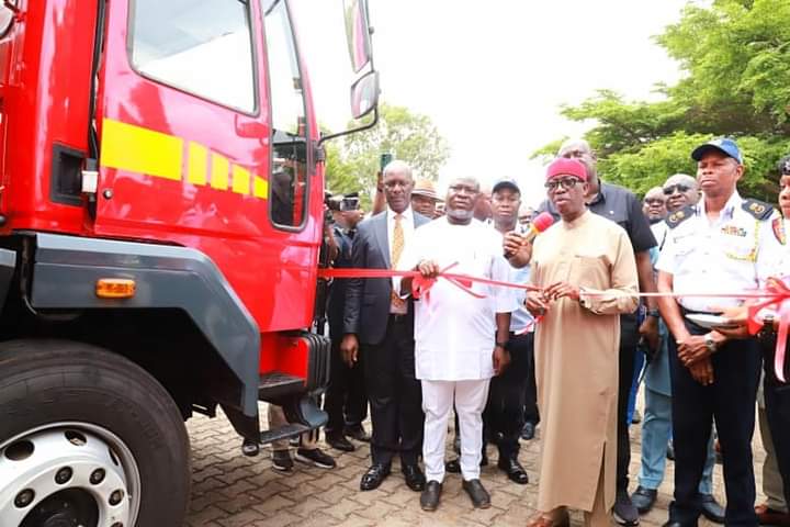 Okowa Inaugurates Trucks for Delta Fire Service