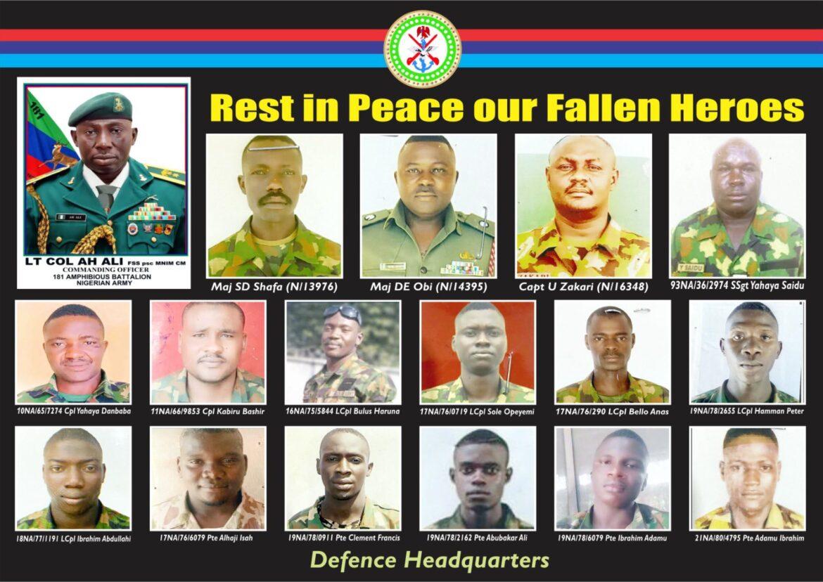 Defence HQ Releases Full List Of Names Of Military Personnel Killed In Delta State