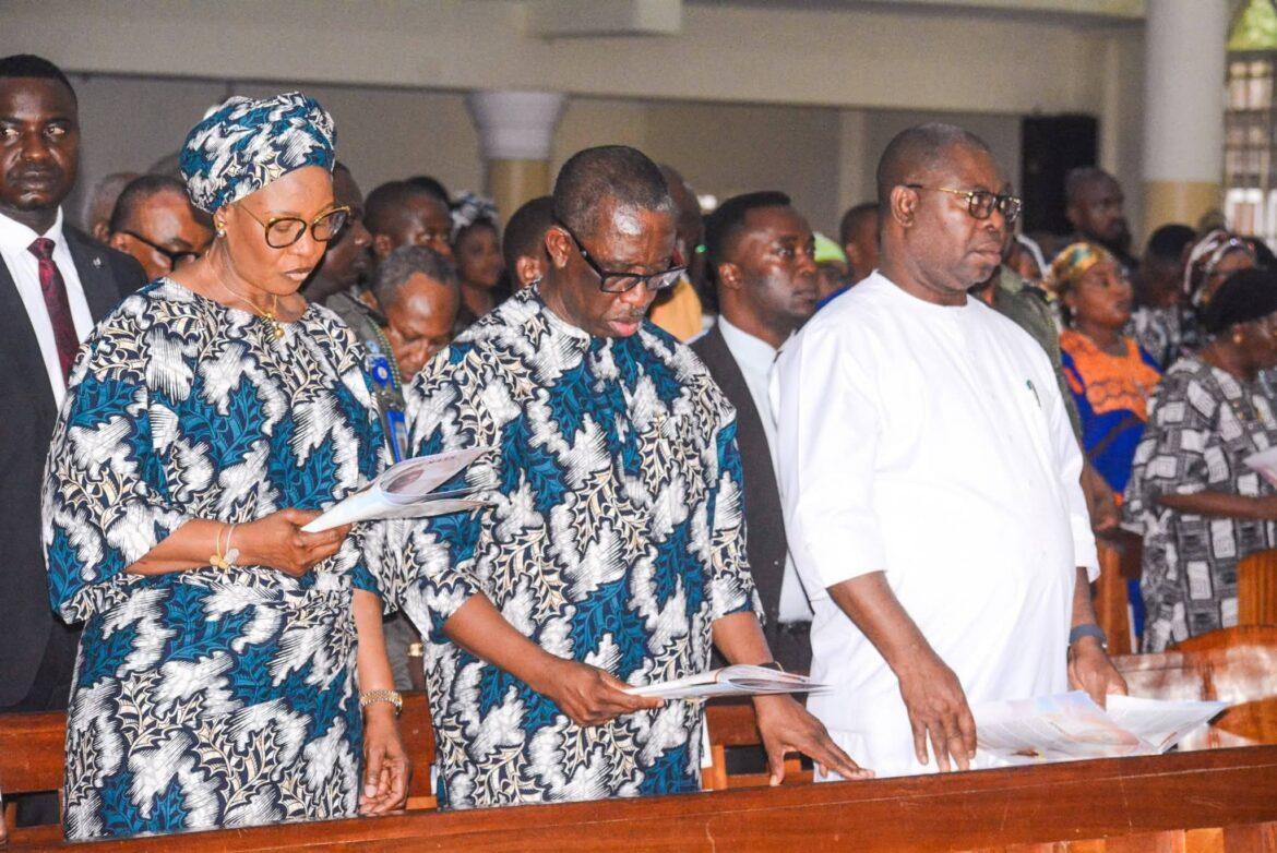 Onyeme, Ibori, Okowa, Elumelu, Others Attend Vigil Mass of Late Nwaoboshi