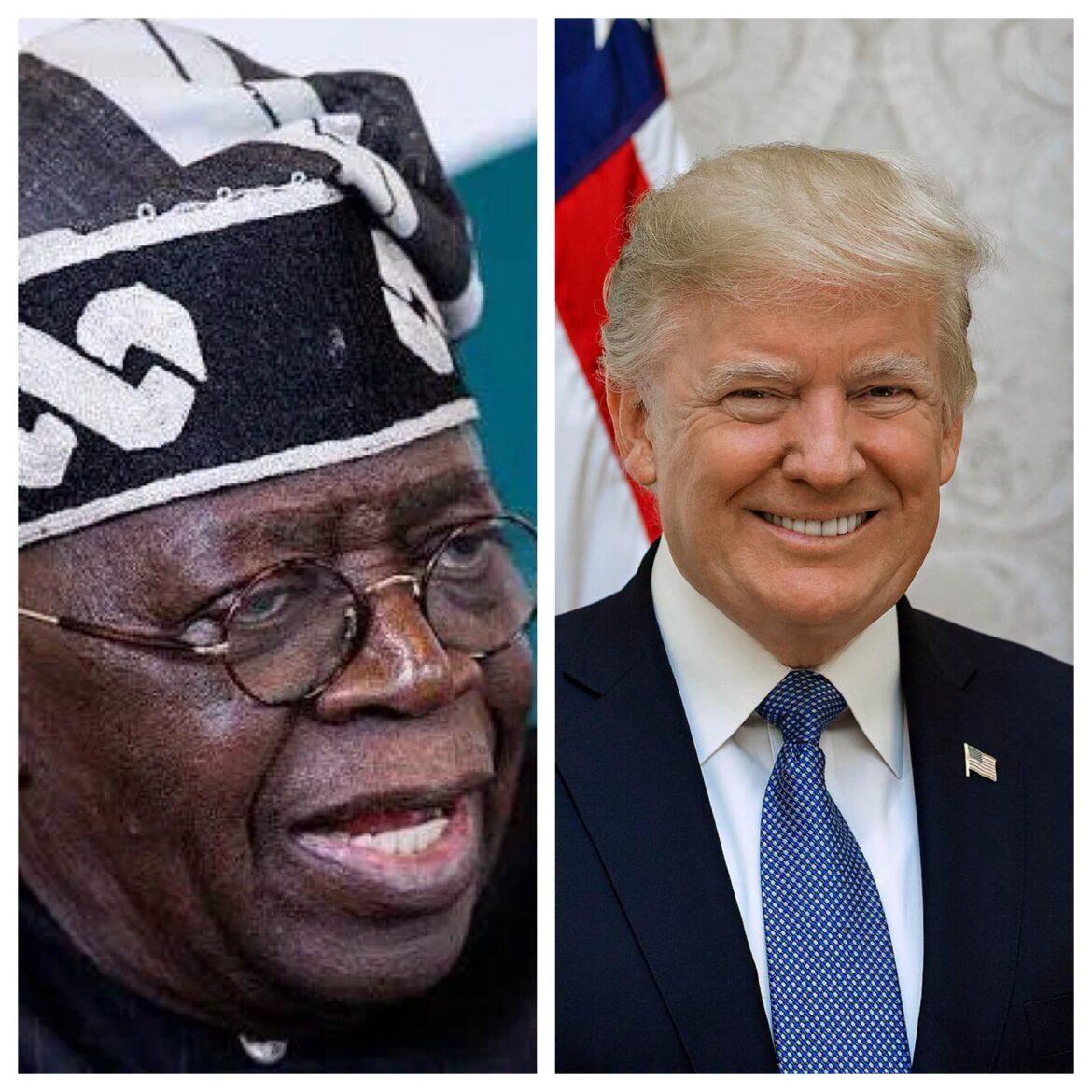 Trump Commends Tinubu’s Anti-Terrorism Efforts, Reaffirms Stronger US-Nigeria Security Partnership