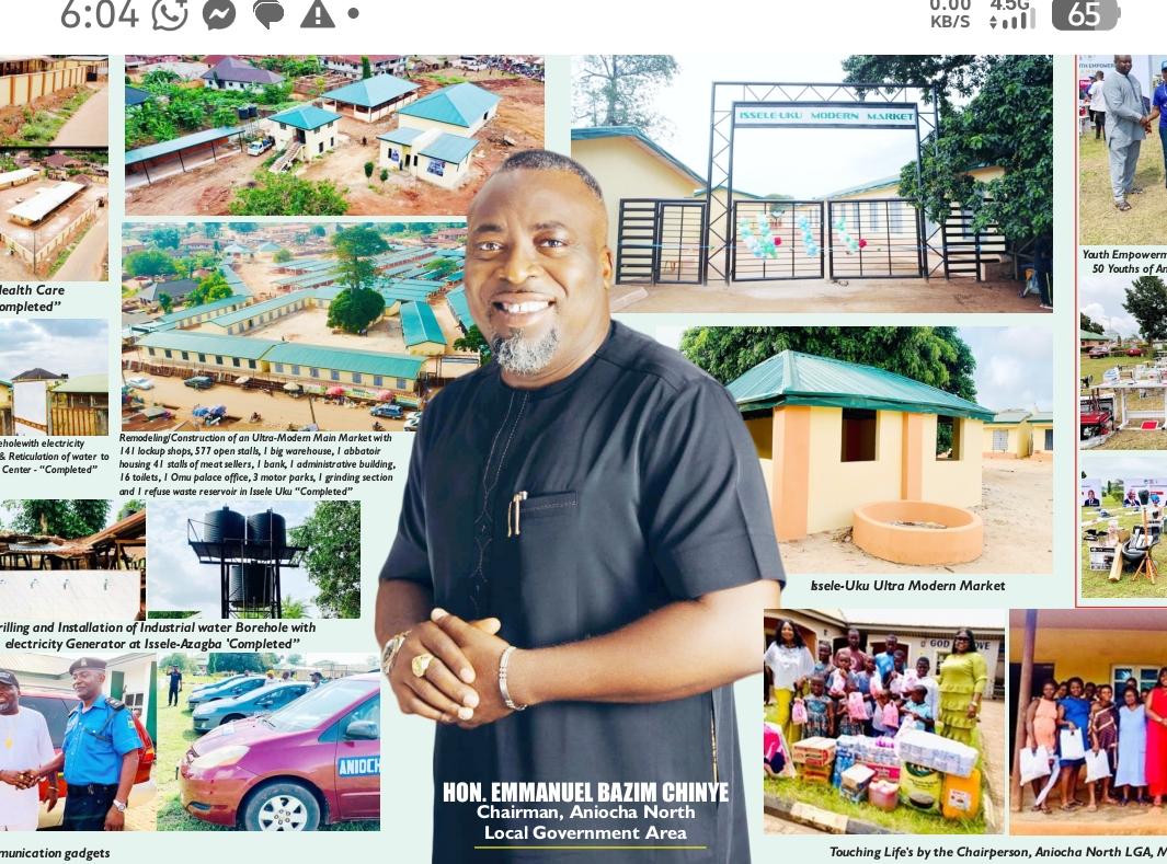 HON. EMMANUEL BAZIM CHINYE: TWO YEARS OF COMMITMENT TO THE REBUILDING OF ANIOCHA NORTH LOCAL GOVERNMENT AREA, DELTA STATE