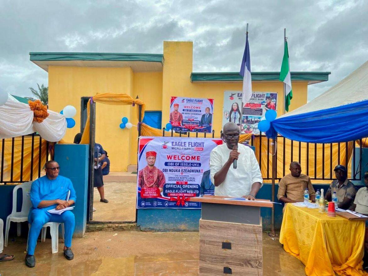 Chinye’s Vision for Thriving Commerce Takes Shape as Eagle Flight Microfinance Bank Opens in Issele-Uku Modern Market
