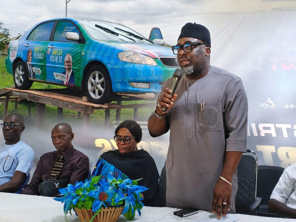 Chinye Unveils Toyota Corolla as Star Prize for Aniocha North Workers’ Raffle, Meets NULGE, NUT, NASU