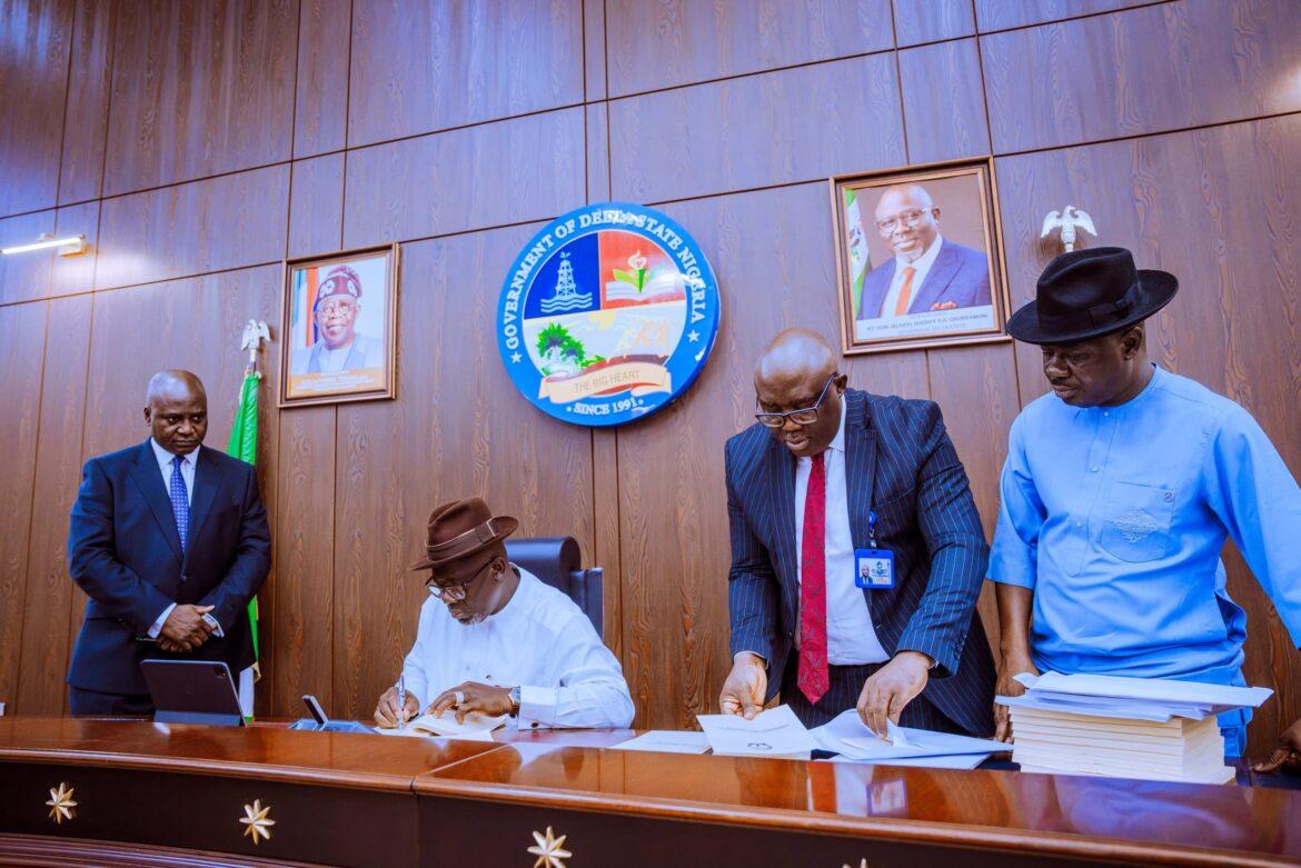 Oborevwori Signs 13th-Month Salary, Four Other Bills Into Law